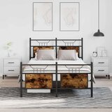vidaXL Posteljni okvir brez vzmetnice hrast 120x190 cm inženirski les | Shoptok.si