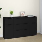 The Living Store Komplet komod 3-delni črn inženirski les - Komoda, (21662602) | Shoptok.si