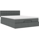 vidaXL Otomanska postelja z vzmetnico siv 140x190 cm blago | Shoptok.si