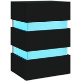  LED noćni ormarić crni 45 x 35 x 67 od konstruiranog drva | Eponuda.com