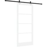  Klizna vrata Bijelo 93 x 211 cm Masivna borovina i staklo | shoptok.hr