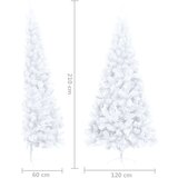 vidaXL umjetna polovica božićnog drvca sa stalkom bijela 210 cm pvc | shoptok.hr