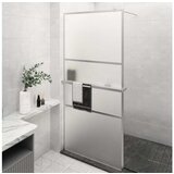  Pregrada za tuš s polico krom 80x195 cm ESG steklo in aluminij | Shoptok.si