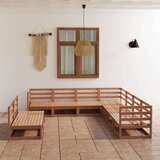  Vrtna sedežna garnitura 9-delna medeno rjava trdna borovina, (20975409) | Shoptok.si