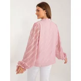 Fashion Hunters Pink classic shirt with puffy sleeves