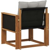  Srednja sofa za van Čvrsto drvo akacije Prirodna - Prirodna i svjetlosiva Crni rattan | shoptok.hr