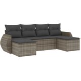 vidaXL 6-dijelni set vrtnih sofa od poliratana s jastucima sivi | shoptok.hr