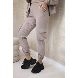 Kesi Set 3in1 sweatshirt + top + pants dark beige | Shoptok.si