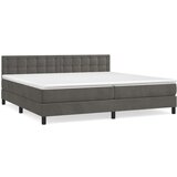  Box spring postelja z vzmetnico temno siva 200x200 cm žamet, (20789980) | Shoptok.si