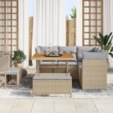  8-dijelni set vrtnih sofra s jastučićima Bež Poli ratan Acacia | shoptok.hr