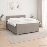  LED okvir za krevet s madracem Sivosmeđa 200 x 200 cm Tkanina | shoptok.hr