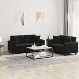 vidaXL 2-dijelni set sofa s jastucima crni od mikrovlakana | shoptok.hr