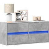Maison Chic Stenska TV omarica - TV stojalo - Televizijska omarica z LED lučkami betonsko siva 100x31x45 cm, (21700278) | Shoptok.si