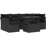 vidaXL set od 7 kom vrtne sofe s jastučićima crni poli ratan akacija, dvostruka vrtna sofa s jastučićima crni poli ratan Cijene