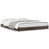 Furnova Posteljni okvir rjav hrast 120x190 cm inženirski les in kovina, (21935651) | Shoptok.si