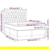  Box spring s madracem LED tamnosivi 140x190 cm baršun | shoptok.hr
