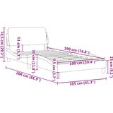  Okvir za krevet Dover svjetlosivi 100x190 cm od tkanine | shoptok.hr