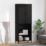  Highboard Crni hrast 69,5 x 34 x 180 cm Konstruirano drvo Cijene