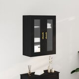 vidaXL Wall Montirana omarica Črni hrast Inženirski les, Steklo Srednja | Shoptok.si