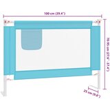  Sigurnosna ograda za dječji krevet plava 100 x 25 cm od tkanine | shoptok.hr