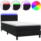Box Spring krevet s madracem i LED crni 90x210 cm baršunasti | Eponuda.com