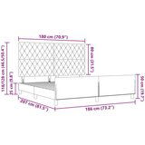 vidaXL Krevet Okvir Crni 180x200 cm Baršun | shoptok.hr
