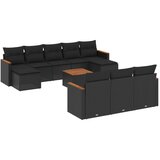  11-dijelni set vrtnih sofa od poliratana s jastucima crni | shoptok.hr