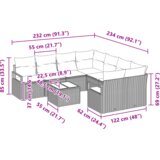  9-delna vrtna garnitura z blazinami Svetlo siva Poly Rattan | Shoptok.si