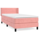 Box spring postelja z vzmetnico roza 90x200 cm žamet, (20894799) | Shoptok.si