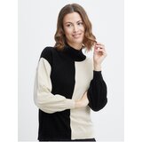 Fransa Cream-Black Womens Sweater - Women Cene