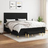 vidaXL Box spring postelja z vzmetnico črna 160x200 cm blago | Shoptok.si