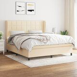 The Living Store Box spring postelja z vzmetnico krem 160x200 cm blago - Box Spring Postelja, (21514872) | Shoptok.si