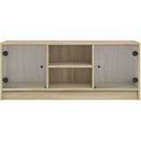 vidaXL TV omarica s steklenimi vrati sonoma hrast 102x37x42 cm | Shoptok.si
