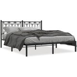 vidaXL Metalni okvir za krevet s uzglavljem crni 160x200 cm | shoptok.hr