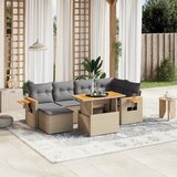 Maison Chic Seti vrtnega pohištva - Vrtna garnitura - Vrtni pohištvo set 7-delna z blazinami bež poli ratan, (21804356) | Shoptok.si
