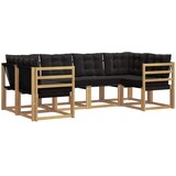 vidaXL Zunanja garnitura za sedenje z blazino 6 pcs Bela in črna, (5000281980) | Shoptok.si