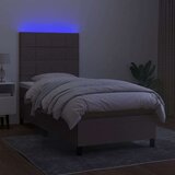  Box spring postelja z vzmetnico LED taupe 80x200 cm blago, (20899323) | Shoptok.si