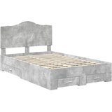  Krevetna konstrukcija s ladicama Betonski sivi 120 x 190 cm | shoptok.hr