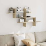 vidaXL Stenska polica sonoma hrast 124,5x18x60,5 cm inženirski les | Shoptok.si