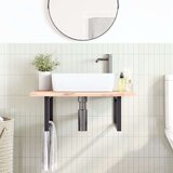  Nosači polica za Lavabo - Umivaonik 2 kom crni pravokutni čelični | shoptok.hr