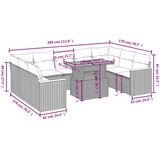 vidaXL 10-dijelni set vrtnih sofa s jastucima bež od poliratana | shoptok.hr