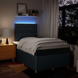 vidaXL Box spring postelja z vzmetnico modra 120x190 cm blago, (21305351) | Shoptok.si
