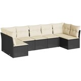  7-dijelni set vrtnih sofa od poliratana s jastucima crni Crna 62 x 62 x 69 cm | shoptok.hr