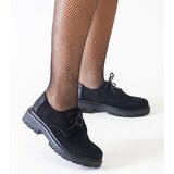  Black casual lace-up eco-suede shoes Kalila | ePonuda.com