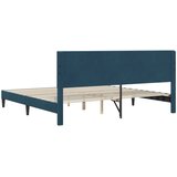  Krevetna konstrukcija s uzglavljem Plava 180 x 200 cm Baršun | shoptok.hr