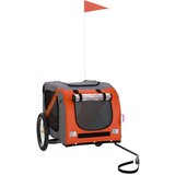 vidaXL Kolesarska prikolica za psa oranžna in črna oxford blago železo | Shoptok.si