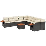  The Living Store Vrtna sedežna garnitura 11-delna z blazinami črn poli ratan - Vrtna Sedežna Garniture, (21453148) | Shoptok.si