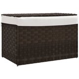  Košara za rublje s poklopcem tamnosmeđa 55,5x35x34 cm poliratan | shoptok.hr