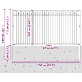  Spike Fence Črna 200 x 150 cm Prašno lakirano jeklo, (5000157915) | Shoptok.si