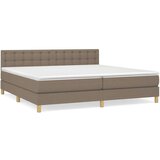  Krevet s oprugama i madracem smeđesivi 200x200 cm od tkanine | shoptok.hr
